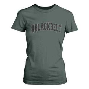 Martial Arts Karate Black Belt T Shirt For Women Retro Varsity Vintage TS10 Dark Forest Green Print Your Wear