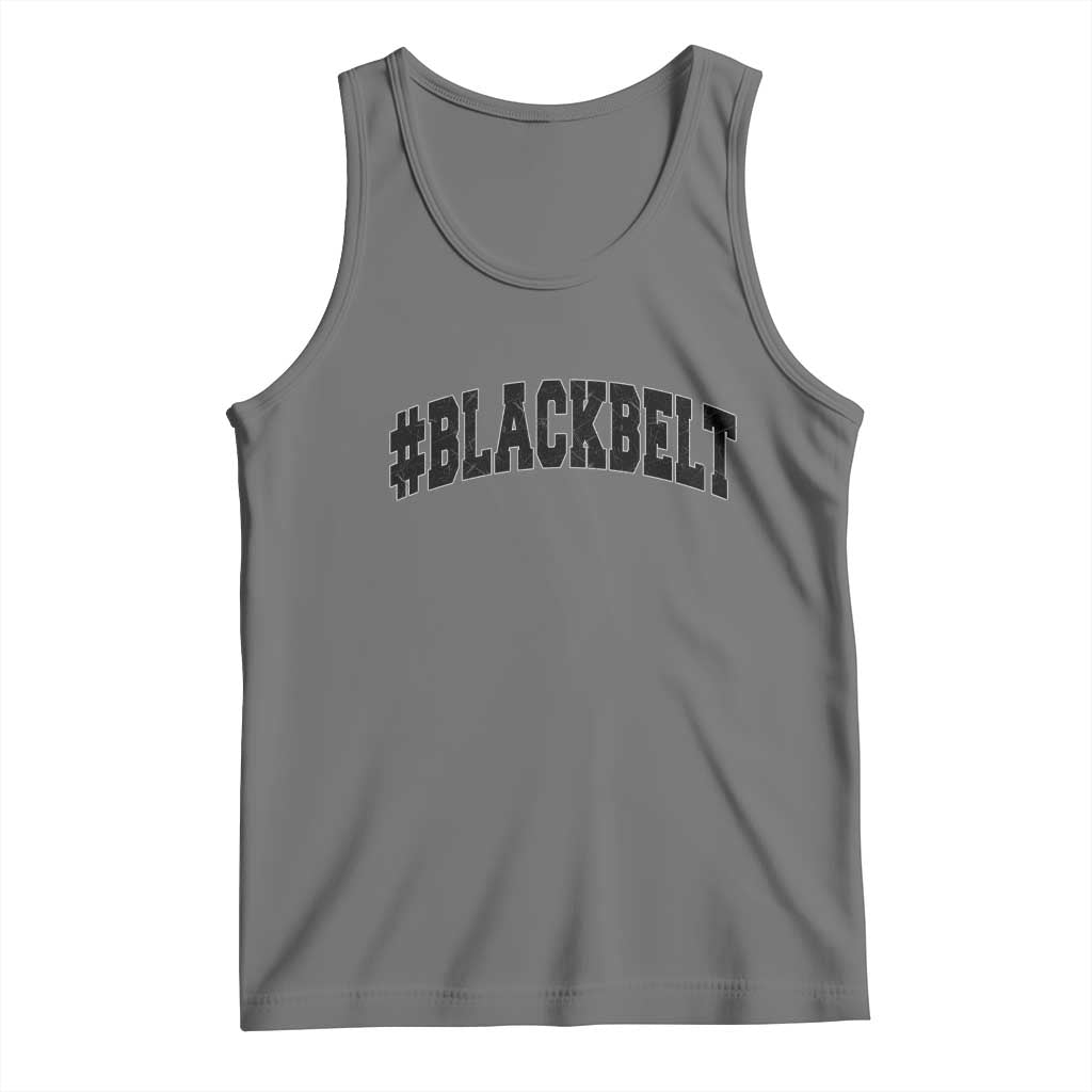 Martial Arts Karate Black Belt Tank Top Retro Varsity Vintage TS10 Black Heather Print Your Wear