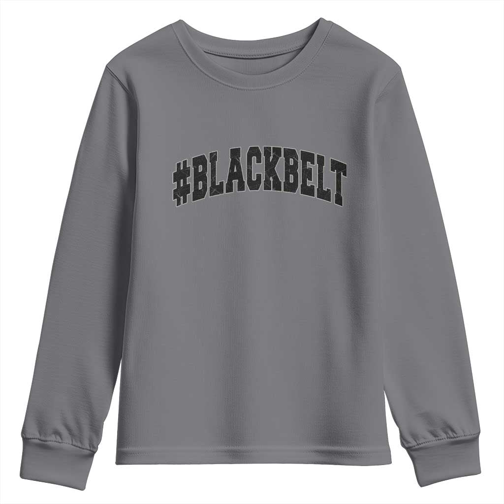 Martial Arts Karate Black Belt Youth Sweatshirt Retro Varsity Vintage TS10 Charcoal Print Your Wear
