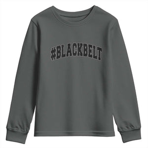 Martial Arts Karate Black Belt Youth Sweatshirt Retro Varsity Vintage TS10 Dark Heather Print Your Wear