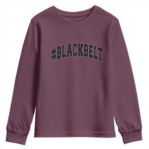 Martial Arts Karate Black Belt Youth Sweatshirt Retro Varsity Vintage TS10 Maroon Print Your Wear