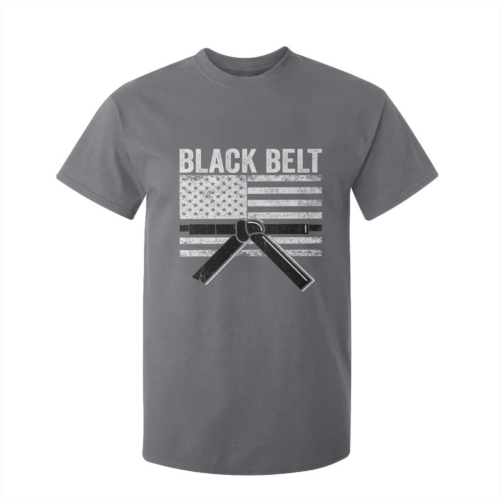Martial Arts Karate Black Belt T Shirt For Kid Retro Vintage American Flag TS10 Charcoal Print Your Wear