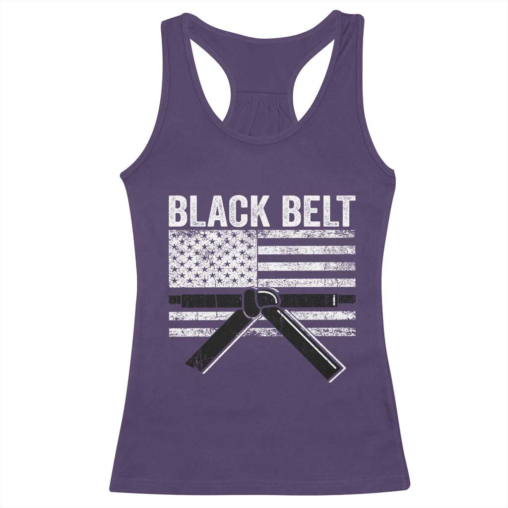 Martial Arts Karate Black Belt Racerback Tank Top Retro Vintage American Flag TS10 Purple Print Your Wear