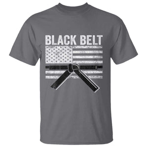 Martial Arts Karate Black Belt T Shirt Retro Vintage American Flag TS10 Charcoal Print Your Wear