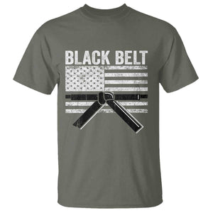 Martial Arts Karate Black Belt T Shirt Retro Vintage American Flag TS10 Military Green Print Your Wear