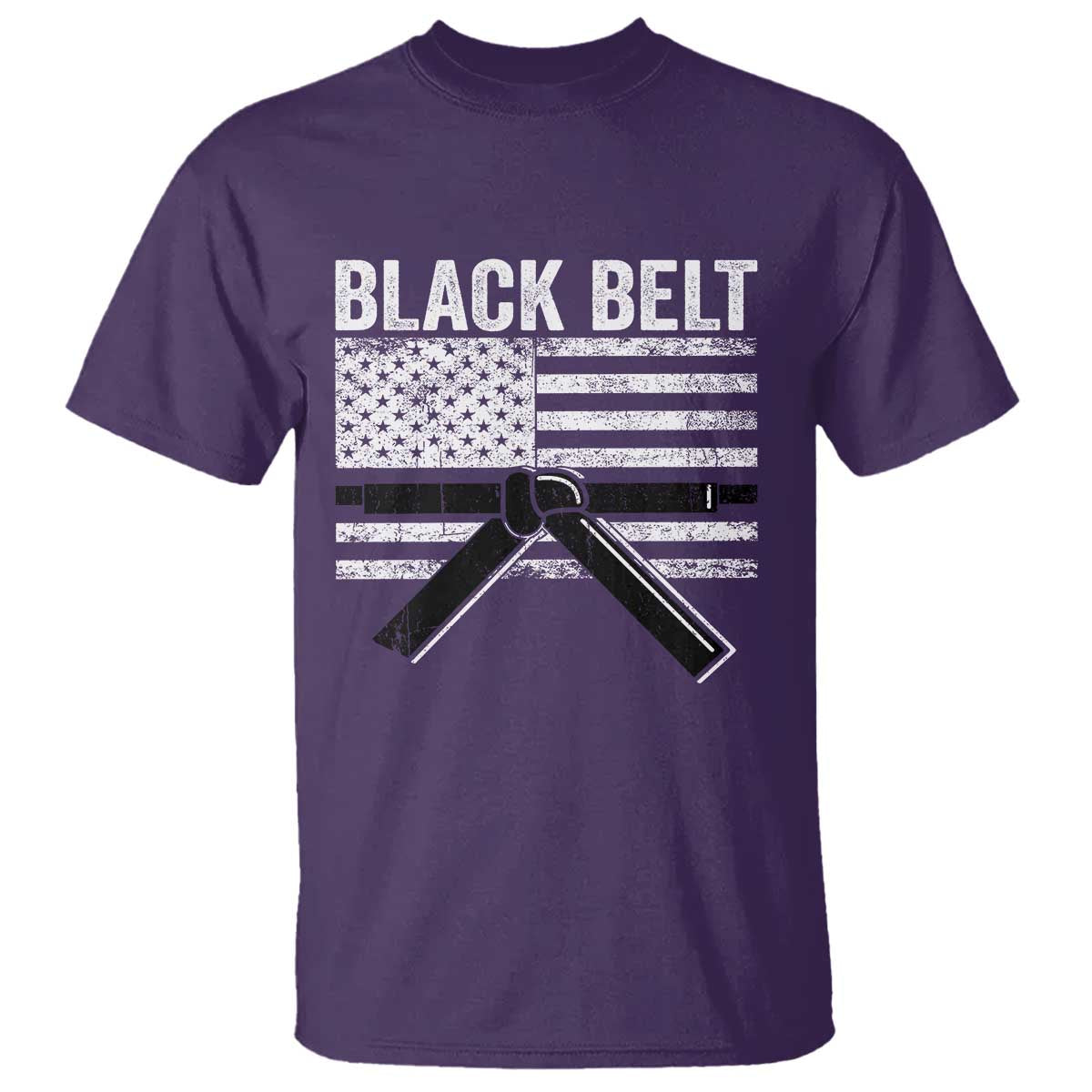 Martial Arts Karate Black Belt T Shirt Retro Vintage American Flag TS10 Purple Print Your Wear