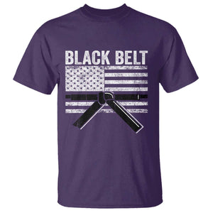 Martial Arts Karate Black Belt T Shirt Retro Vintage American Flag TS10 Purple Print Your Wear