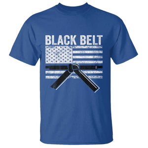 Martial Arts Karate Black Belt T Shirt Retro Vintage American Flag TS10 Royal Blue Print Your Wear
