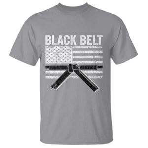 Martial Arts Karate Black Belt T Shirt Retro Vintage American Flag TS10 Sport Gray Print Your Wear