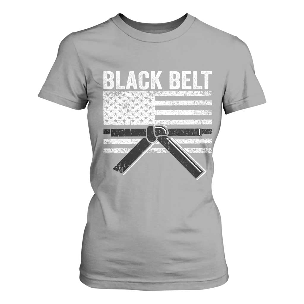 Martial Arts Karate Black Belt T Shirt For Women Retro Vintage American Flag TS10 Sport Gray Print Your Wear