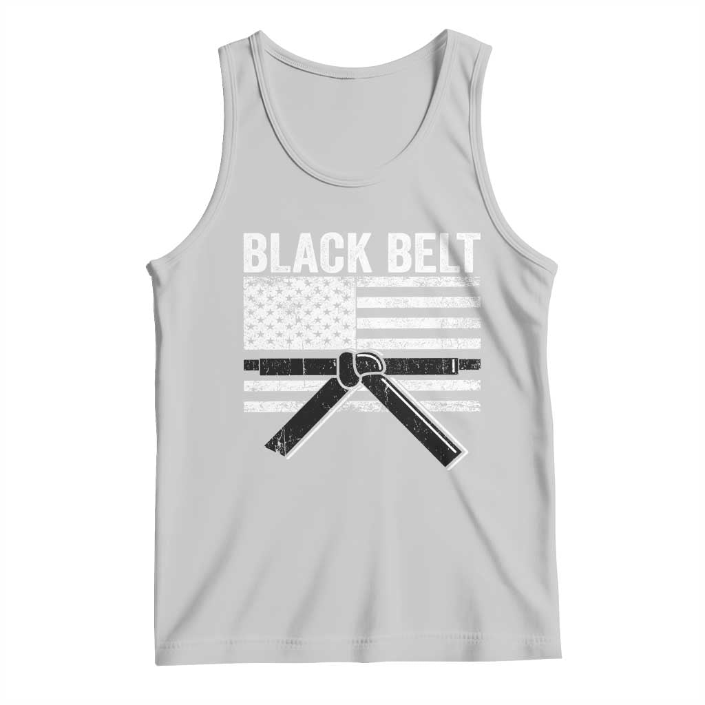 Martial Arts Karate Black Belt Tank Top Retro Vintage American Flag TS10 Ash Print Your Wear