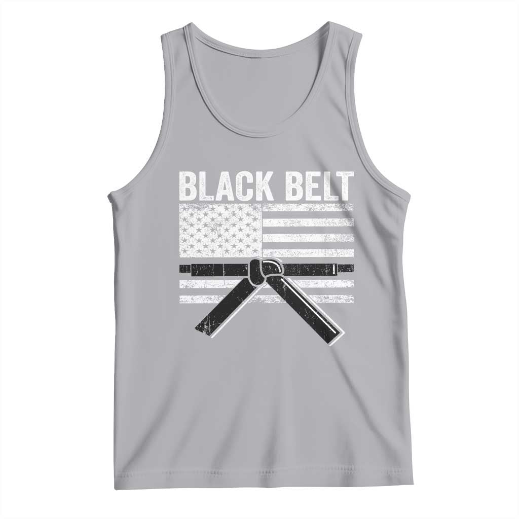 Martial Arts Karate Black Belt Tank Top Retro Vintage American Flag TS10 Athletic Heather Print Your Wear