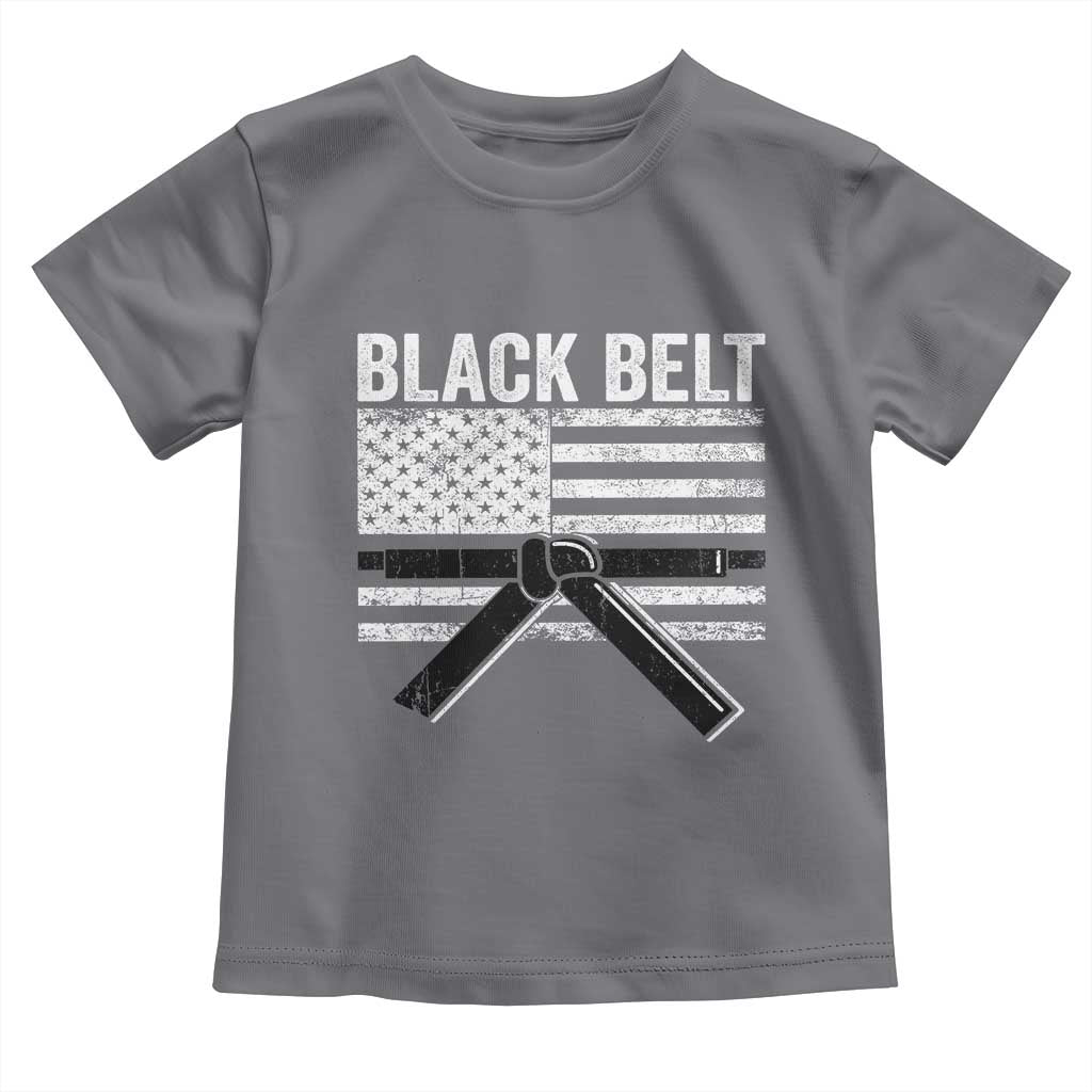 Martial Arts Karate Black Belt Toddler T Shirt Retro Vintage American Flag TS10 Charcoal Print Your Wear