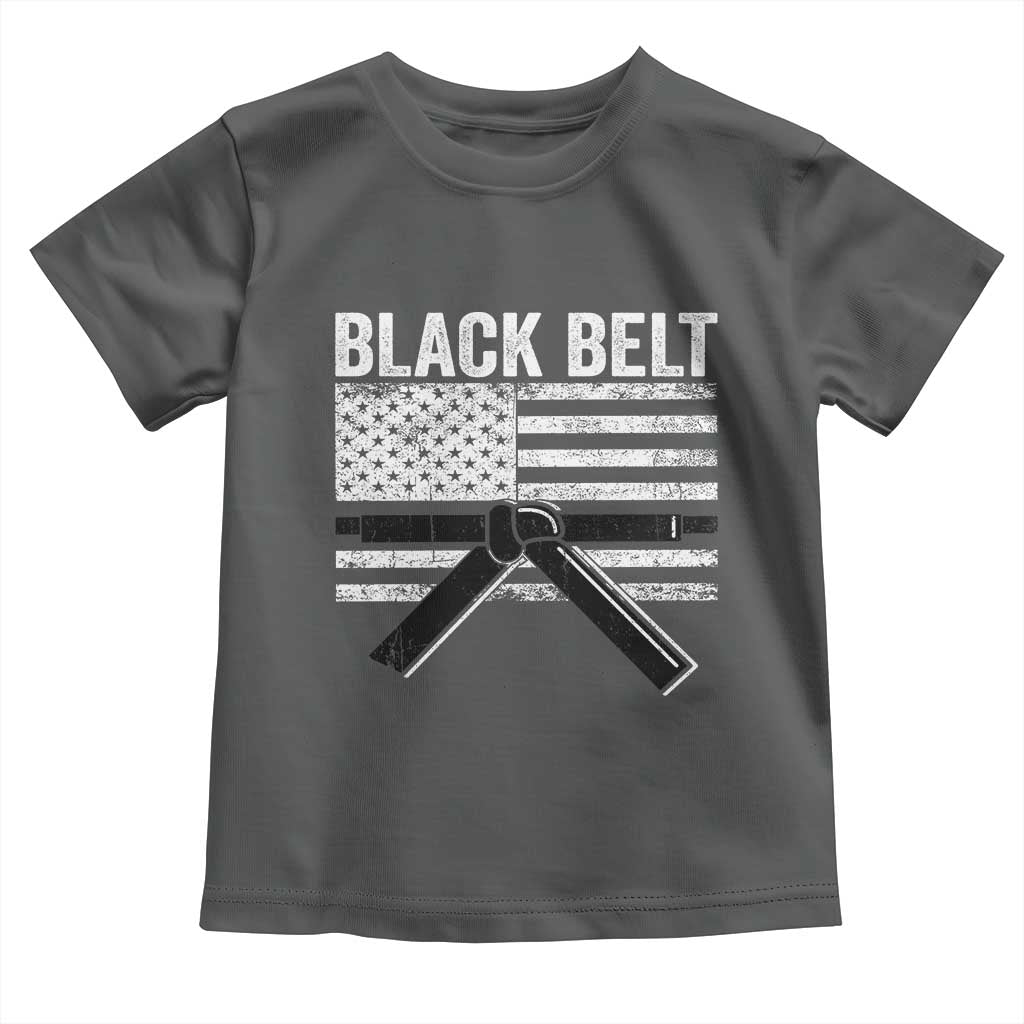 Martial Arts Karate Black Belt Toddler T Shirt Retro Vintage American Flag TS10 Dark Heather Print Your Wear