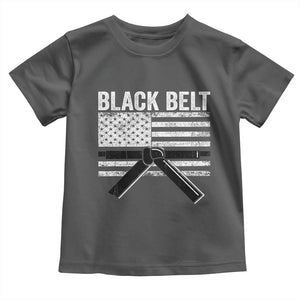 Martial Arts Karate Black Belt Toddler T Shirt Retro Vintage American Flag TS10 Dark Heather Print Your Wear