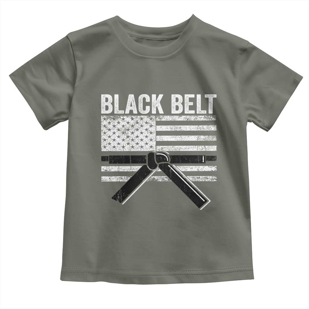 Martial Arts Karate Black Belt Toddler T Shirt Retro Vintage American Flag TS10 Military Green Print Your Wear