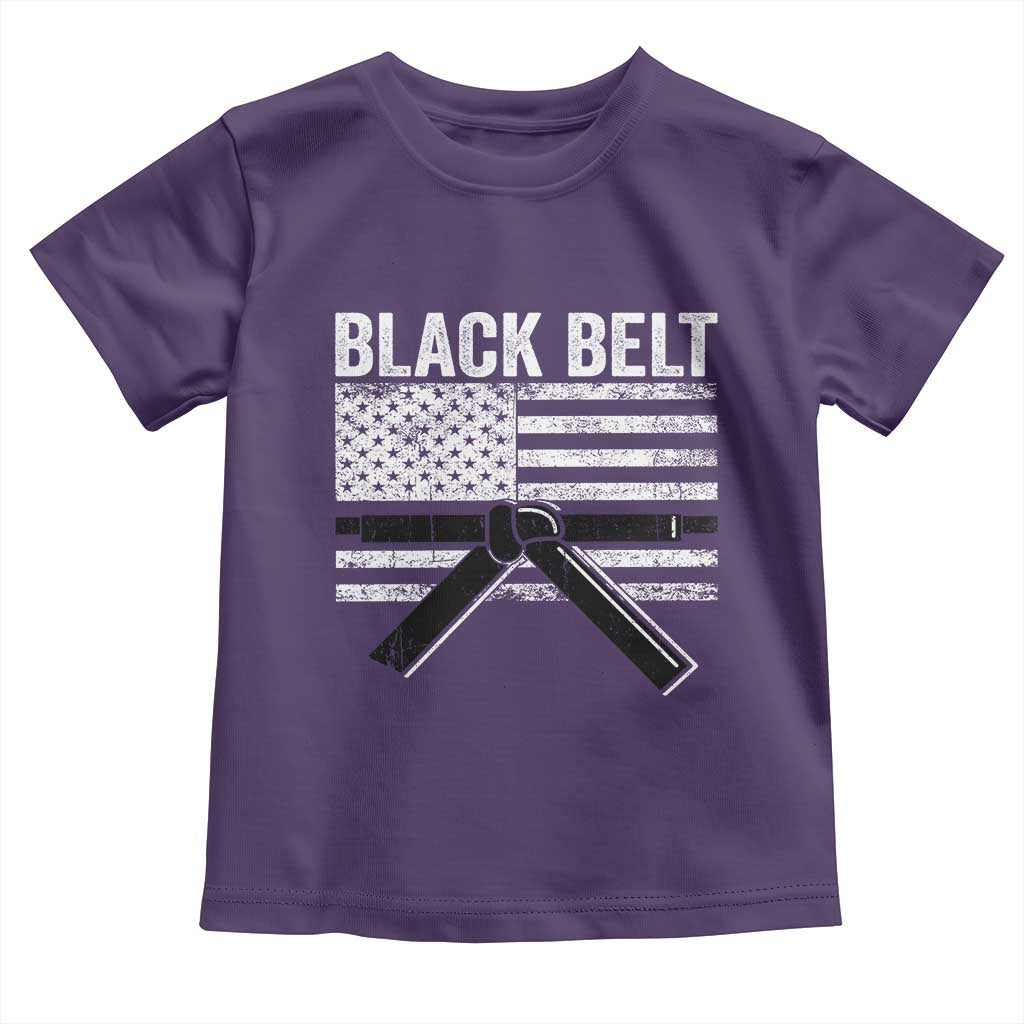 Martial Arts Karate Black Belt Toddler T Shirt Retro Vintage American Flag TS10 Purple Print Your Wear