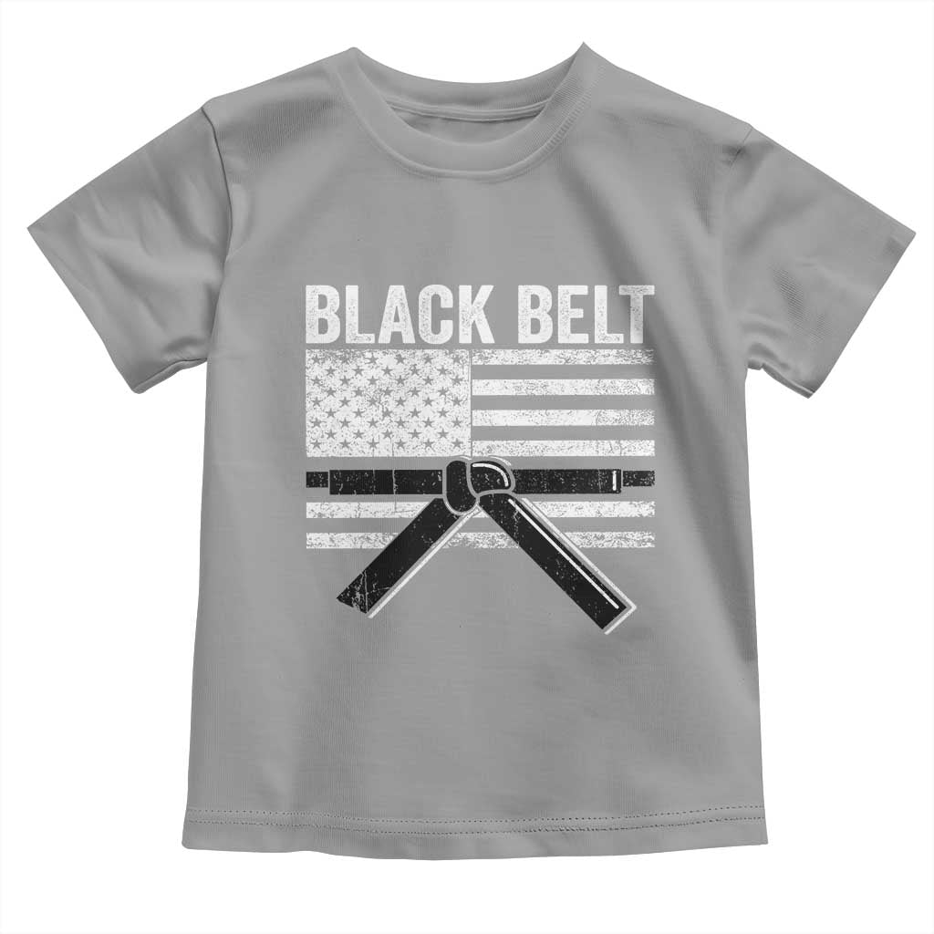 Martial Arts Karate Black Belt Toddler T Shirt Retro Vintage American Flag TS10 Sport Gray Print Your Wear