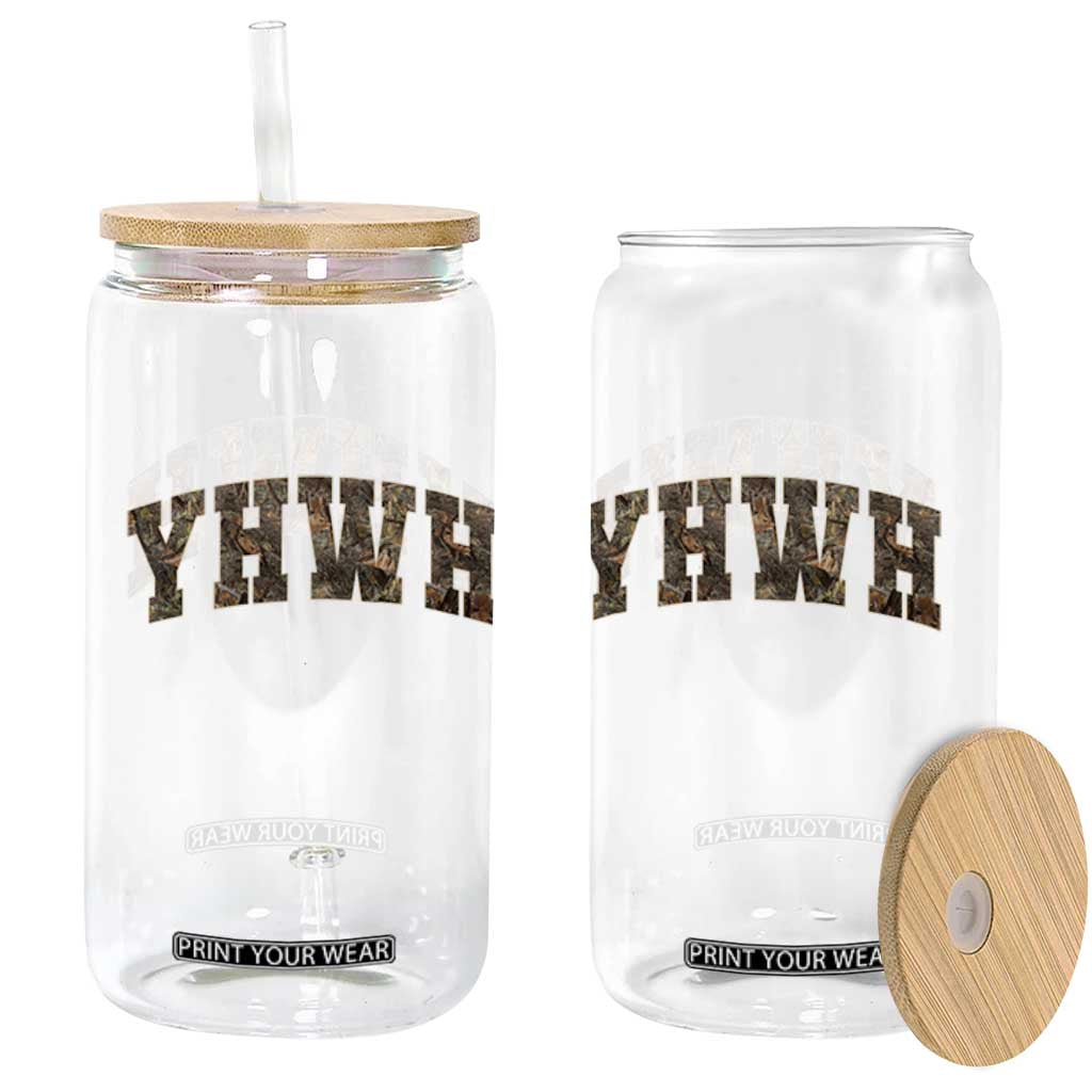 Camo YHWH Glass Can Christianity Jesus Preppy Christian Faith Bible Verse TS10 Print Your Wear