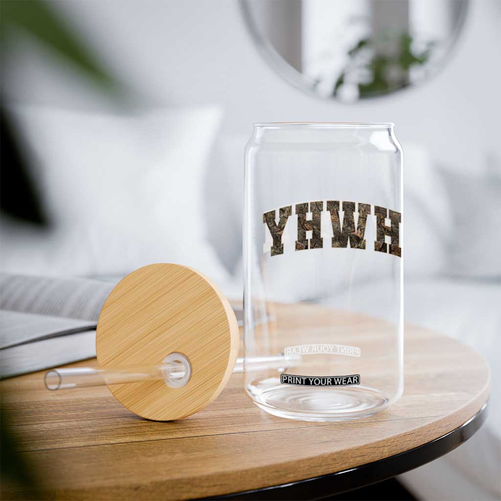 Camo YHWH Glass Can Christianity Jesus Preppy Christian Faith Bible Verse TS10 Print Your Wear