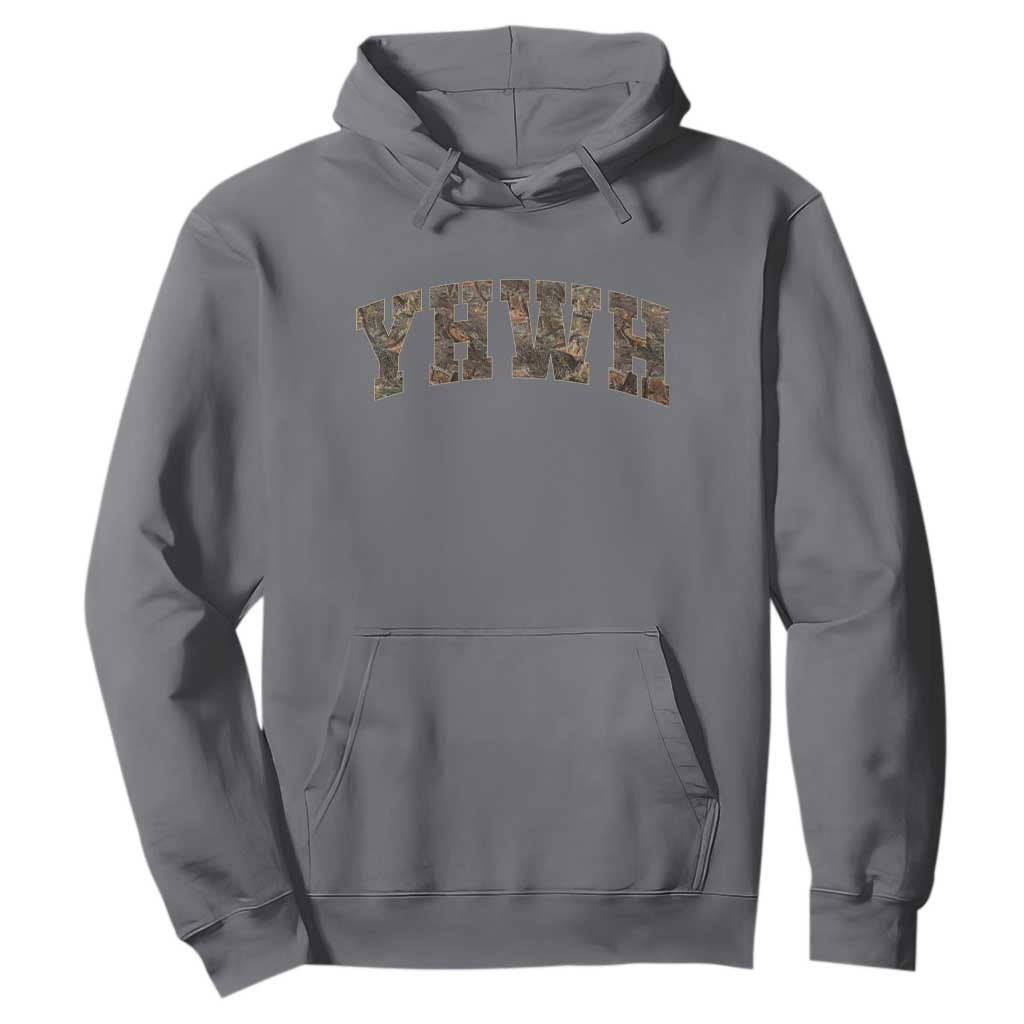 Camo YHWH Hoodie Christianity Jesus Preppy Christian Faith Bible Verse TS10 Charcoal Print Your Wear
