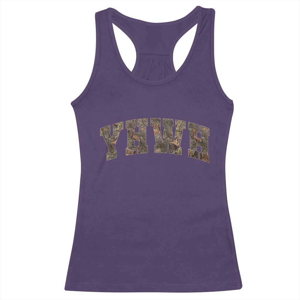 Camo YHWH Racerback Tank Top Christianity Jesus Preppy Christian Faith Bible Verse TS10 Purple Print Your Wear