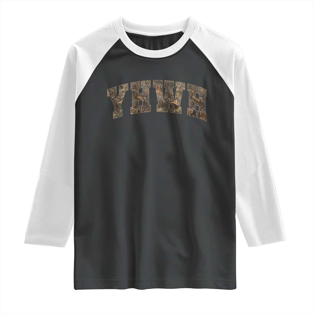 Camo YHWH Raglan Shirt Christianity Jesus Preppy Christian Faith Bible Verse TS10 Black White Print Your Wear