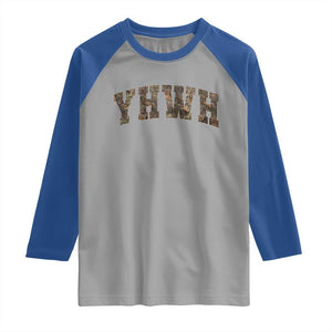 Camo YHWH Raglan Shirt Christianity Jesus Preppy Christian Faith Bible Verse TS10 Sport Gray Royal Print Your Wear