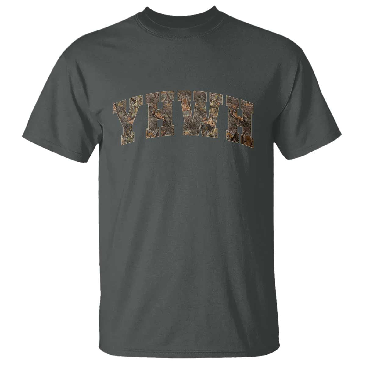 Camo YHWH T Shirt Christianity Jesus Preppy Christian Faith Bible Verse TS10 Dark Heather Print Your Wear