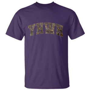 Camo YHWH T Shirt Christianity Jesus Preppy Christian Faith Bible Verse TS10 Purple Print Your Wear