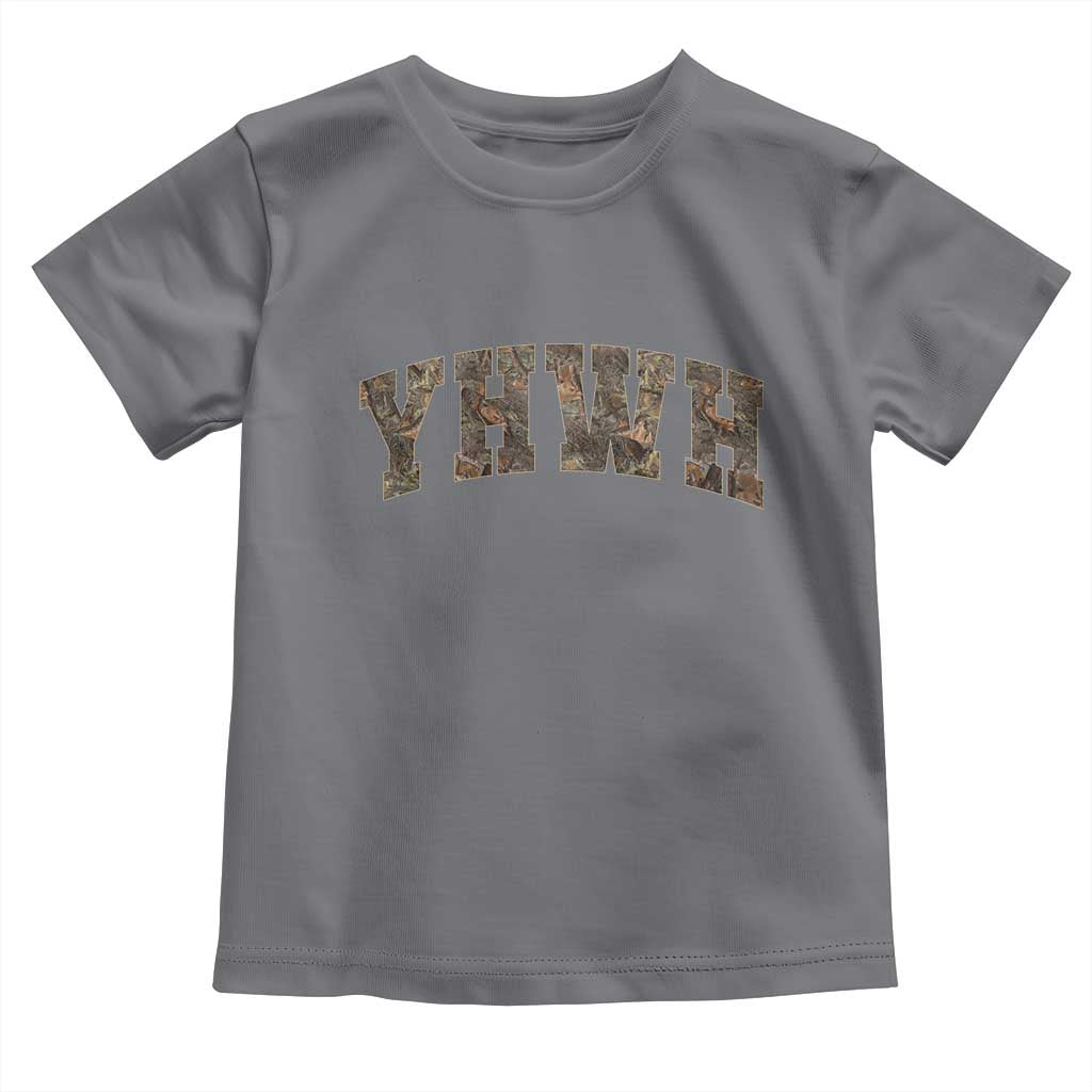 Camo YHWH Toddler T Shirt Christianity Jesus Preppy Christian Faith Bible Verse TS10 Charcoal Print Your Wear