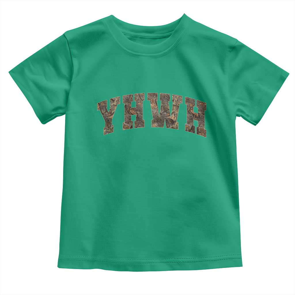 Camo YHWH Toddler T Shirt Christianity Jesus Preppy Christian Faith Bible Verse TS10 Irish Green Print Your Wear