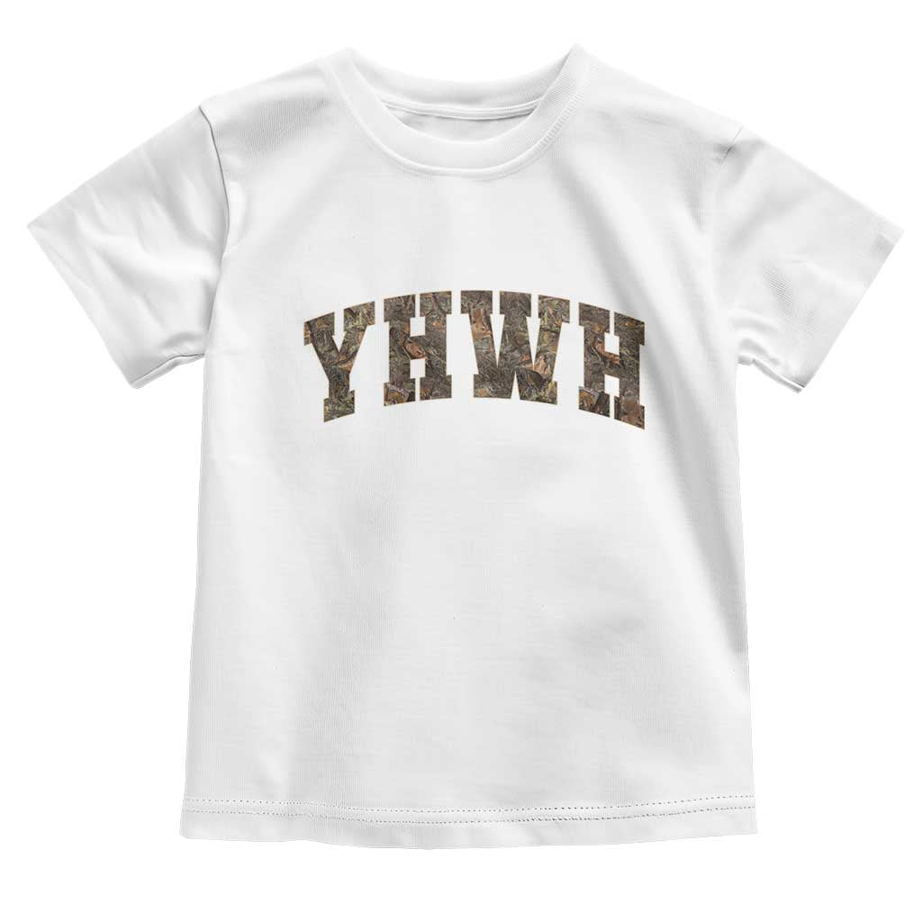 Camo YHWH Toddler T Shirt Christianity Jesus Preppy Christian Faith Bible Verse TS10 White Print Your Wear