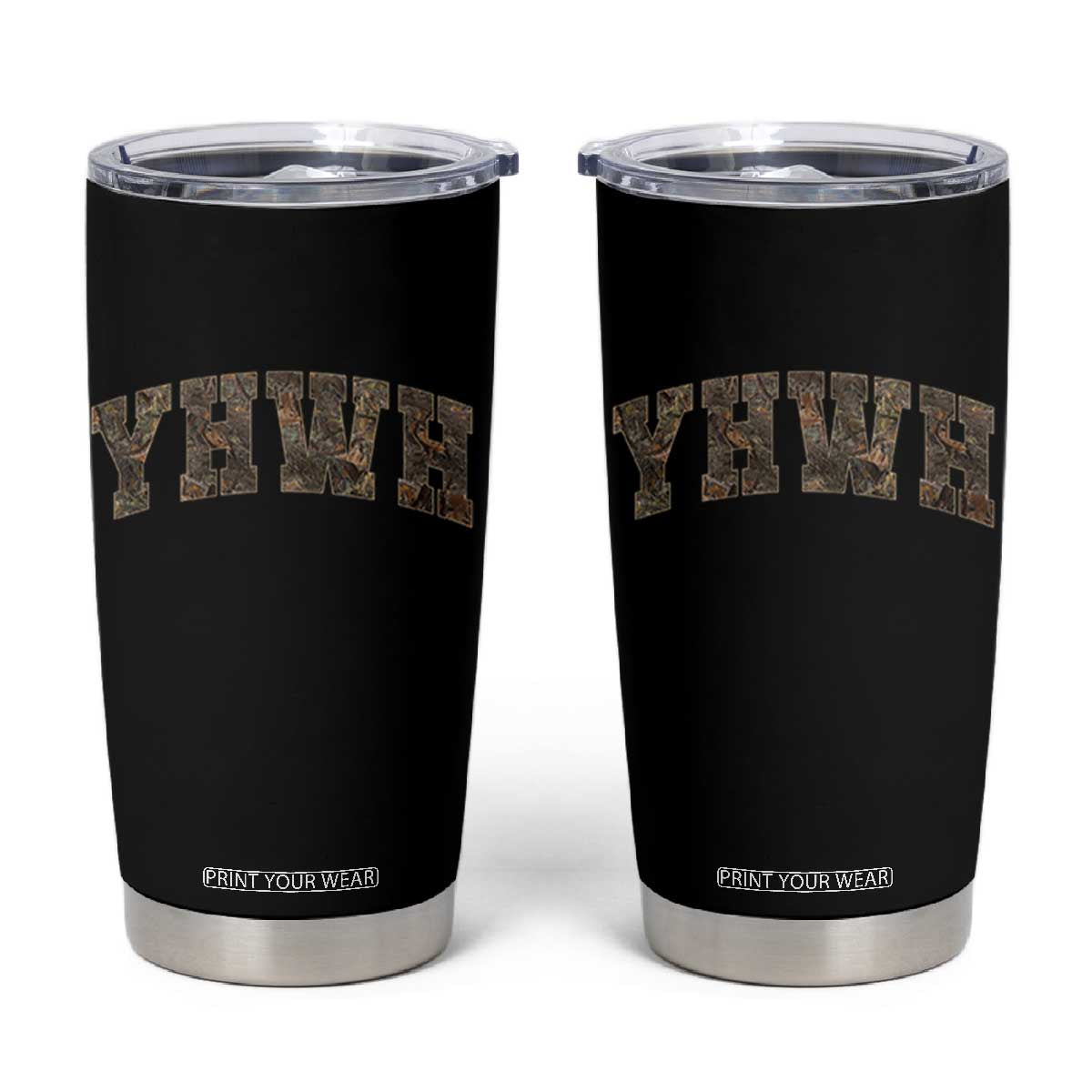 Camo YHWH Tumbler Cup Christianity Jesus Preppy Christian Faith Bible Verse TS10 Black Print Your Wear