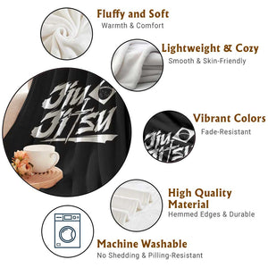 Brazilian Jiu Jitsu Throw Blanket Christian Cross BJJ Fighter Training Tee for Martial Arts Lovers TS10 Print Your Wear
