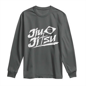Brazilian Jiu Jitsu Long Sleeve Shirt Christian Cross BJJ Fighter Training Tee for Martial Arts Lovers TS10 Dark Heather Print Your Wear