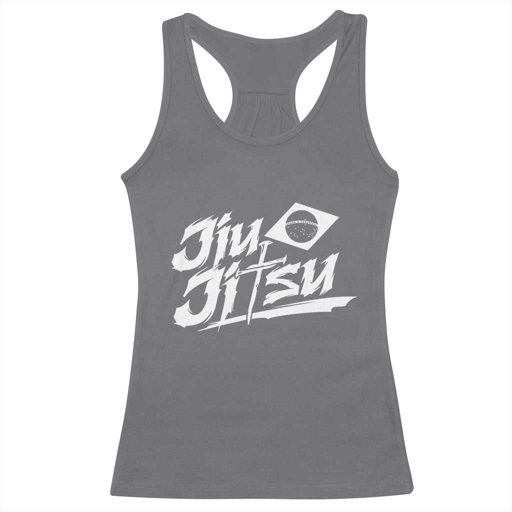 Brazilian Jiu Jitsu Racerback Tank Top Christian Cross BJJ Fighter Training Tee for Martial Arts Lovers TS10 Charcoal Print Your Wear