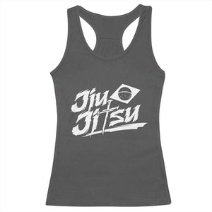 Brazilian Jiu Jitsu Racerback Tank Top Christian Cross BJJ Fighter Training Tee for Martial Arts Lovers TS10 Dark Heather Print Your Wear