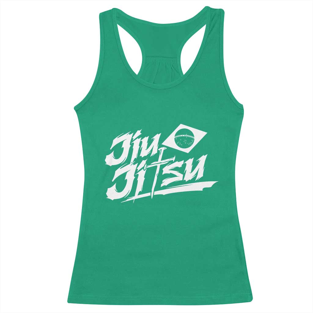 Brazilian Jiu Jitsu Racerback Tank Top Christian Cross BJJ Fighter Training Tee for Martial Arts Lovers TS10 Irish Green Print Your Wear