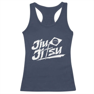 Brazilian Jiu Jitsu Racerback Tank Top Christian Cross BJJ Fighter Training Tee for Martial Arts Lovers TS10 Navy Print Your Wear