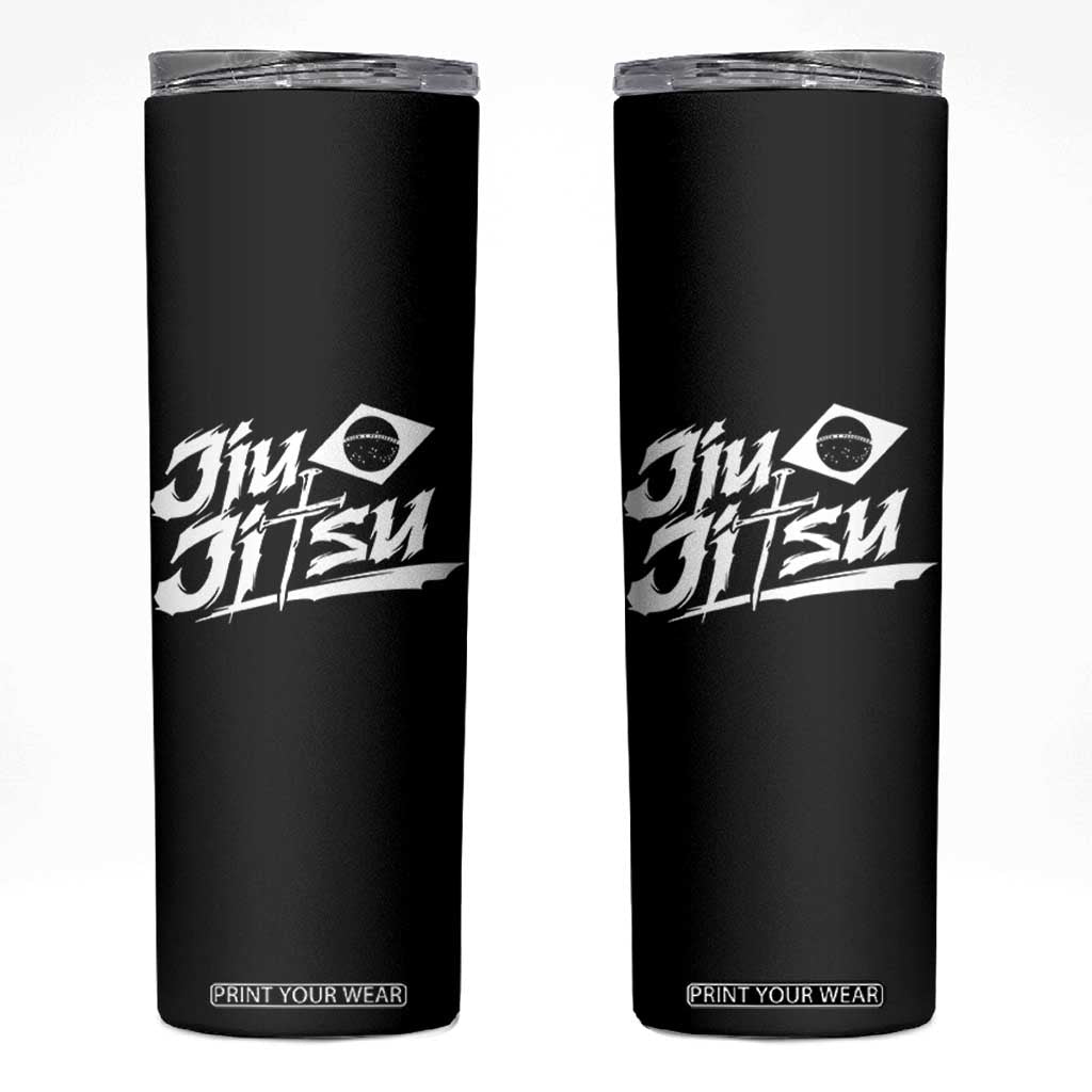 Brazilian Jiu Jitsu Skinny Tumbler Christian Cross BJJ Fighter Training Tee for Martial Arts Lovers TS10 Black Print Your Wear