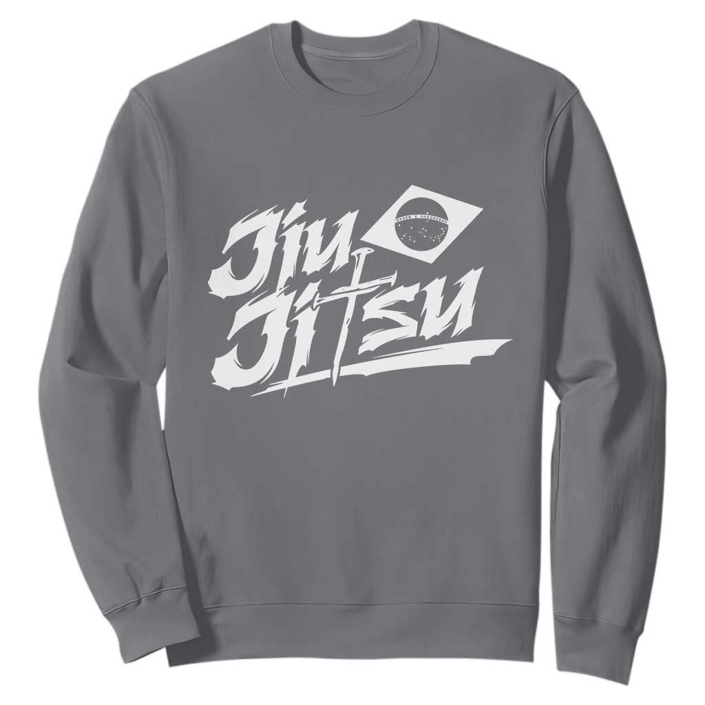 Brazilian Jiu Jitsu Sweatshirt Christian Cross BJJ Fighter Training Tee for Martial Arts Lovers TS10 Charcoal Print Your Wear