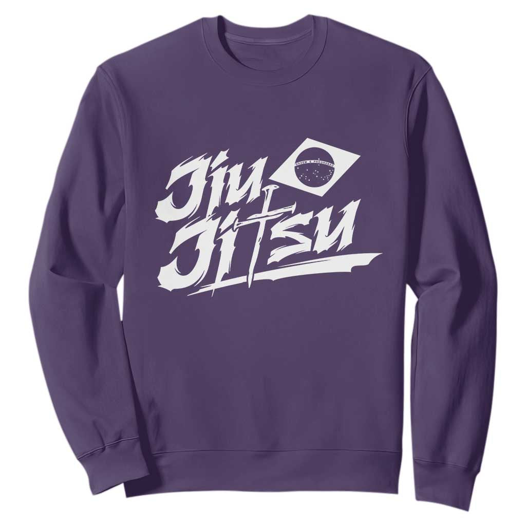 Brazilian Jiu Jitsu Sweatshirt Christian Cross BJJ Fighter Training Tee for Martial Arts Lovers TS10 Purple Print Your Wear