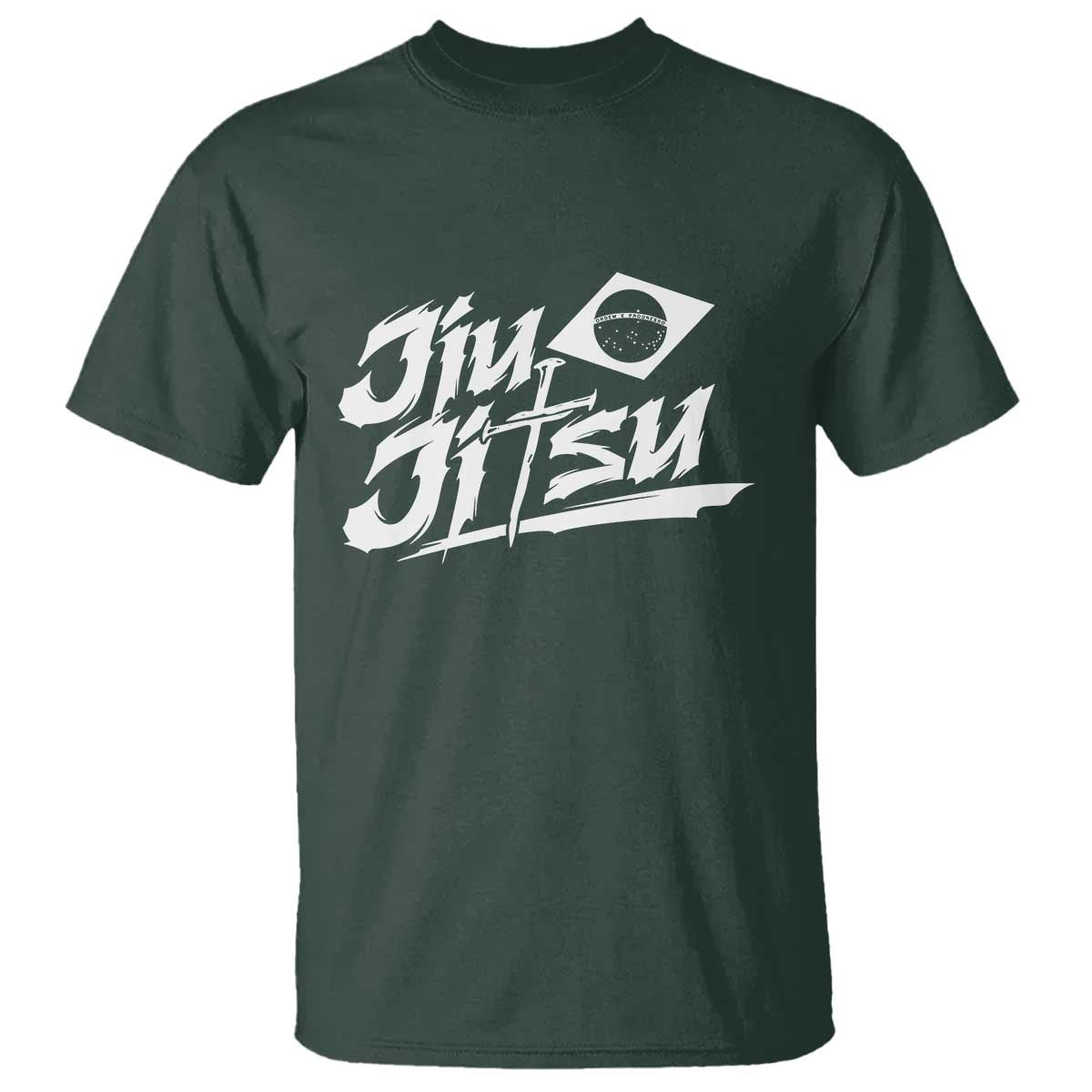 Brazilian Jiu Jitsu T Shirt Christian Cross BJJ Fighter Training Tee for Martial Arts Lovers TS10 Dark Forest Green Print Your Wear