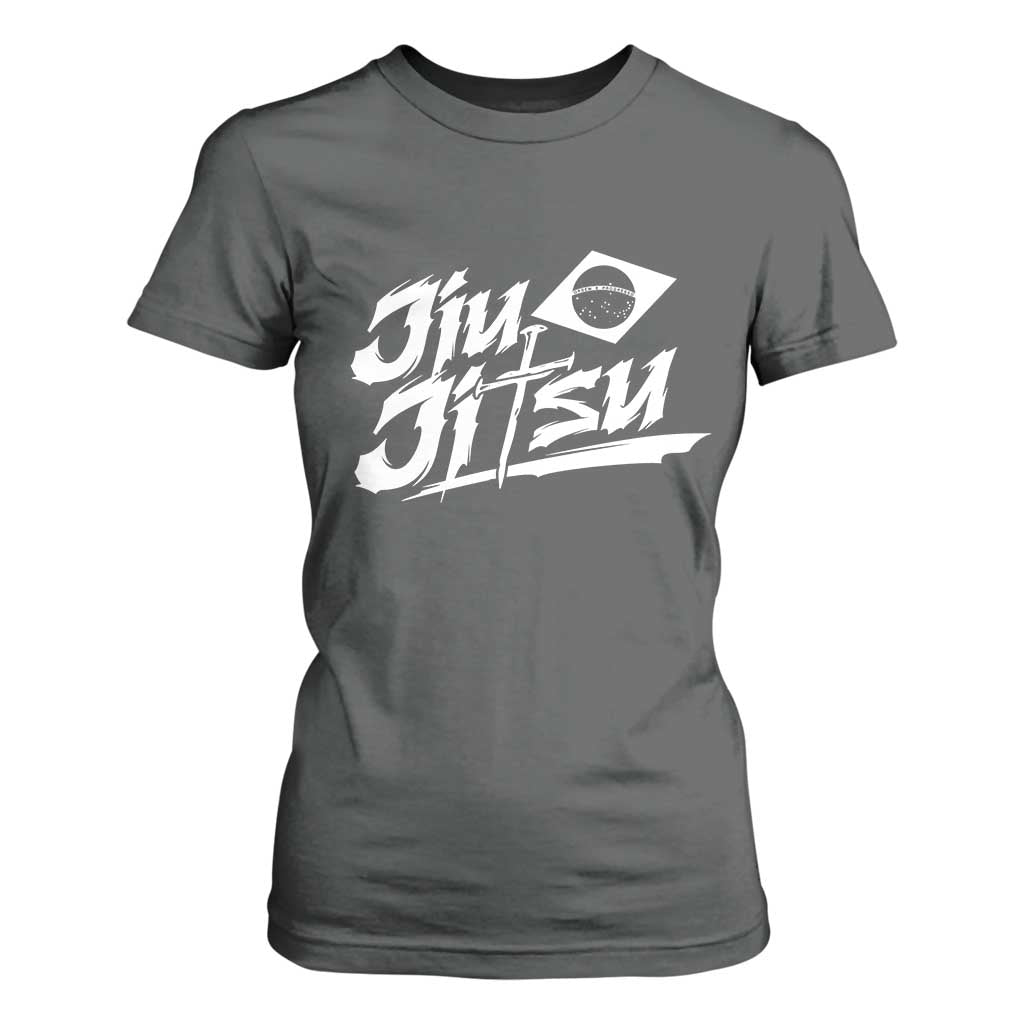 Brazilian Jiu Jitsu T Shirt For Women Christian Cross BJJ Fighter Training Tee for Martial Arts Lovers TS10 Dark Heather Print Your Wear