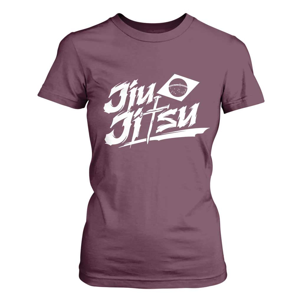 Brazilian Jiu Jitsu T Shirt For Women Christian Cross BJJ Fighter Training Tee for Martial Arts Lovers TS10 Maroon Print Your Wear
