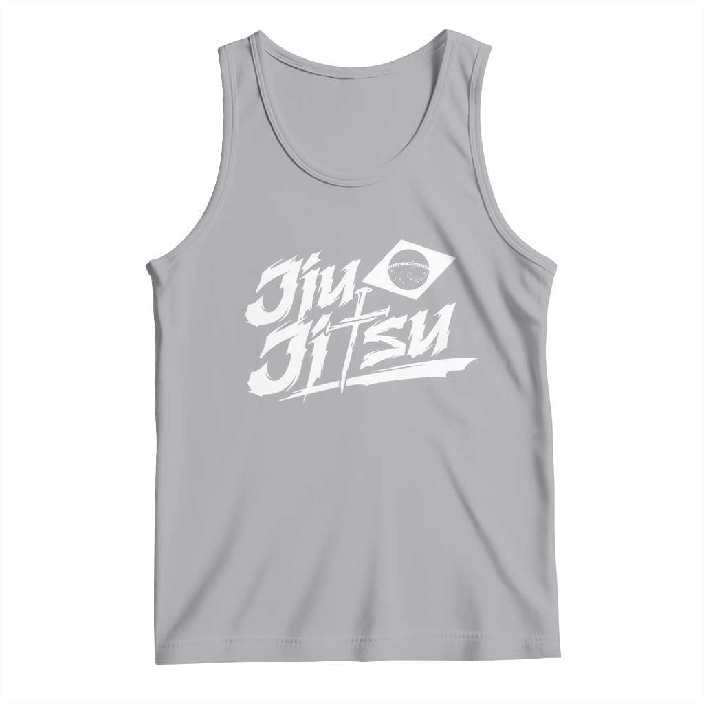 Brazilian Jiu Jitsu Tank Top Christian Cross BJJ Fighter Training Tee for Martial Arts Lovers TS10 Athletic Heather Print Your Wear