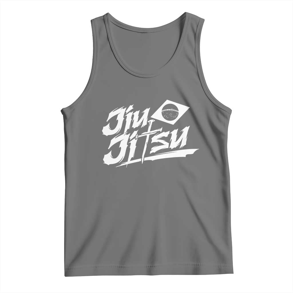 Brazilian Jiu Jitsu Tank Top Christian Cross BJJ Fighter Training Tee for Martial Arts Lovers TS10 Black Heather Print Your Wear