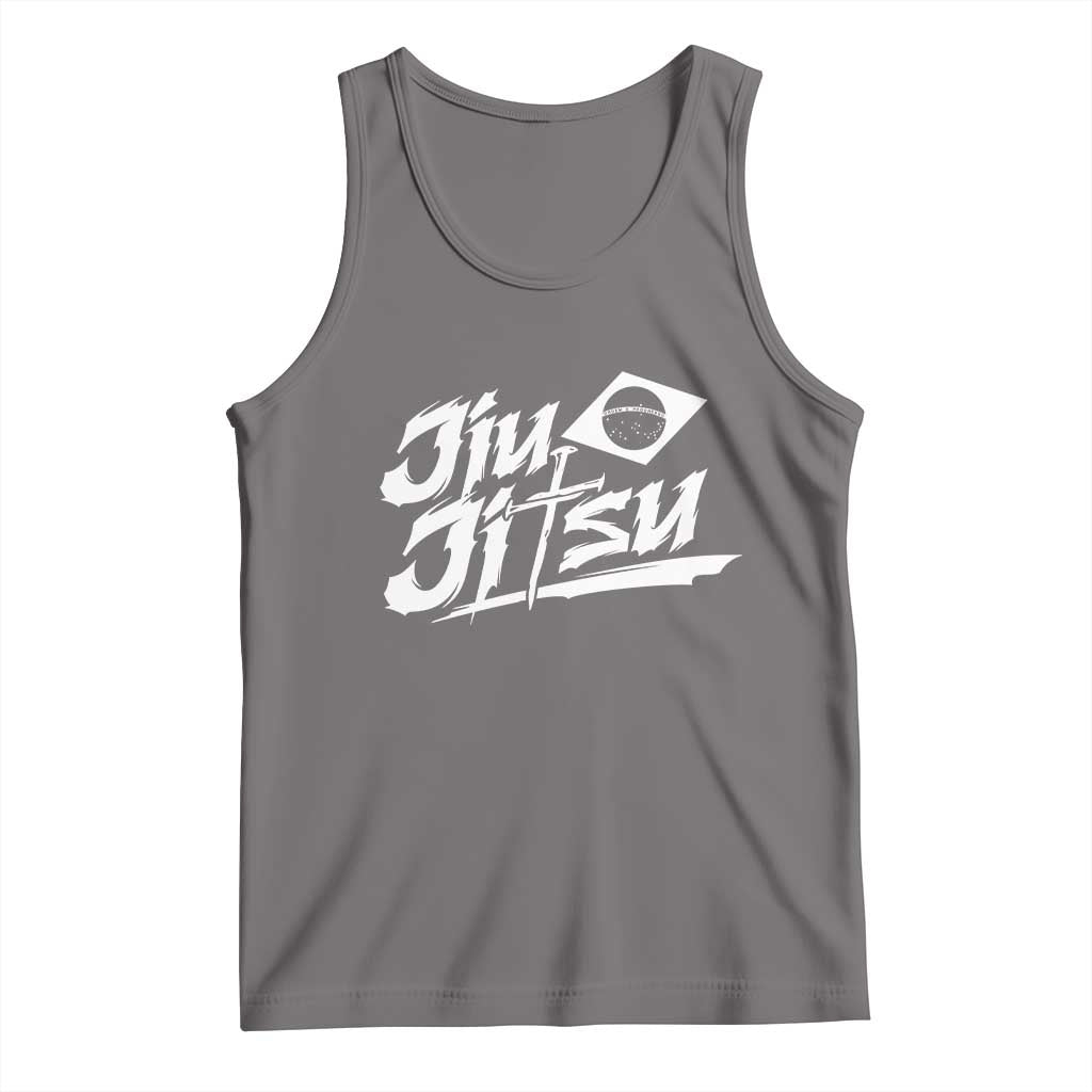Brazilian Jiu Jitsu Tank Top Christian Cross BJJ Fighter Training Tee for Martial Arts Lovers TS10 Deep Heather Print Your Wear