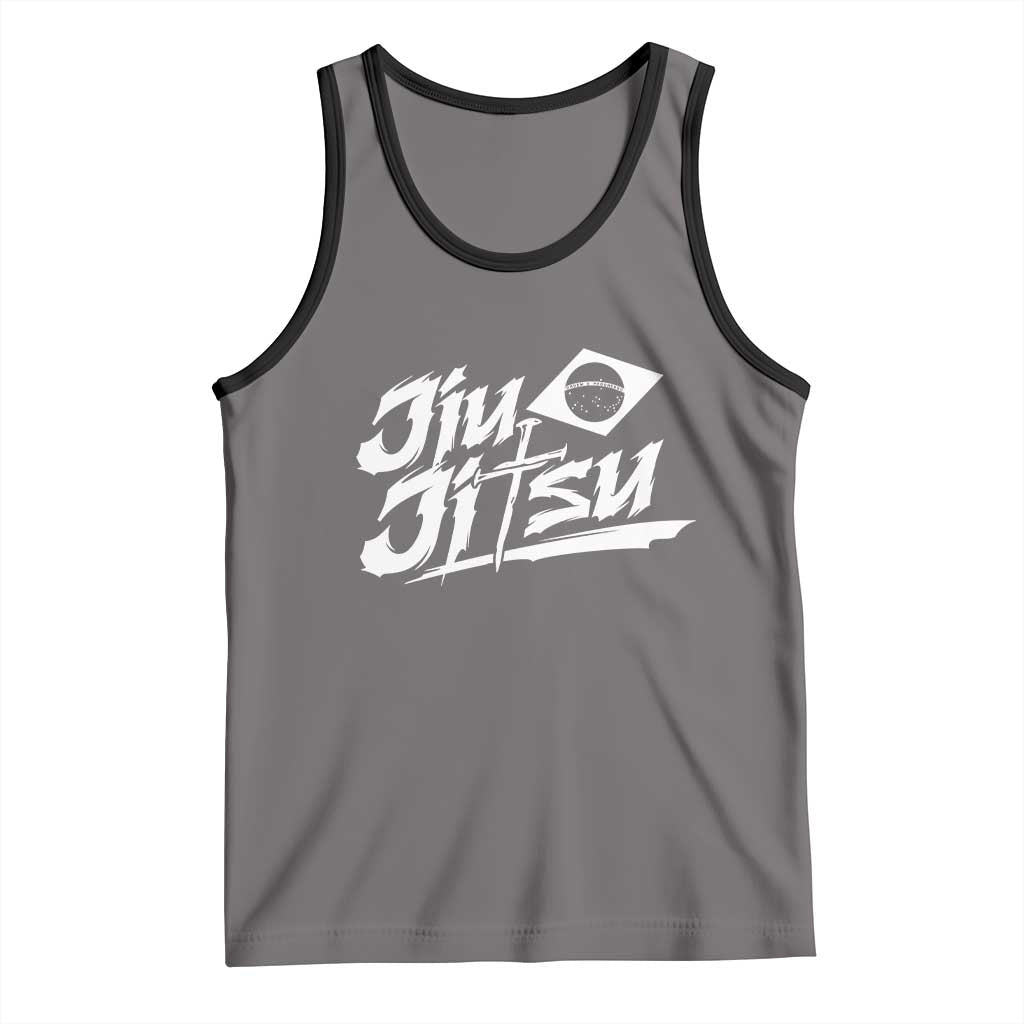 Brazilian Jiu Jitsu Tank Top Christian Cross BJJ Fighter Training Tee for Martial Arts Lovers TS10 Deep Heather Black Print Your Wear